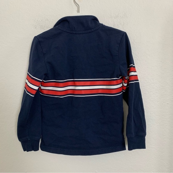 Janie And Jack Polo Rugby Stripe Long Sleeve Shirt Boys Size 5 Navy Blue - Picture 6 of 11